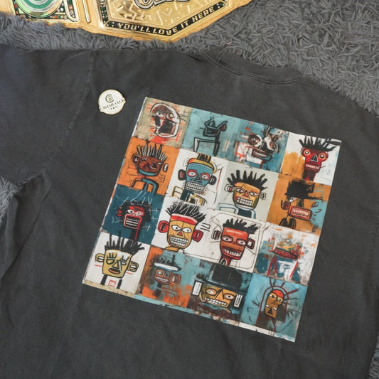 "Face Value" Tee – Caviar Club™ x Basquiat Washed Noir Edition