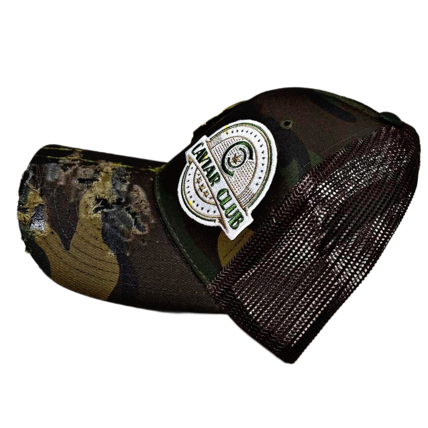 Caviar Club™ Distressed Camo Snapback
