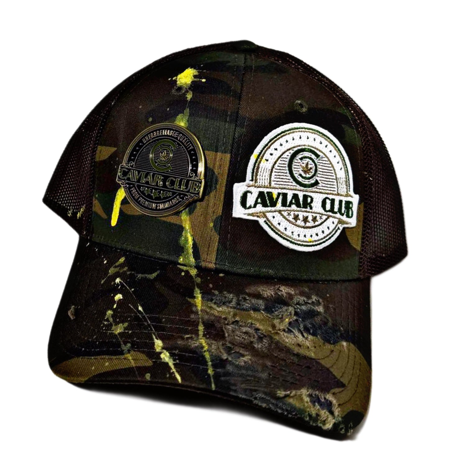 Caviar Club™ Distressed Camo Snapback