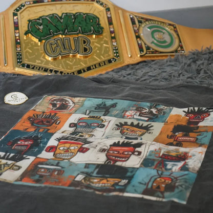 "Face Value" Tee – Caviar Club™ x Basquiat Washed Noir Edition