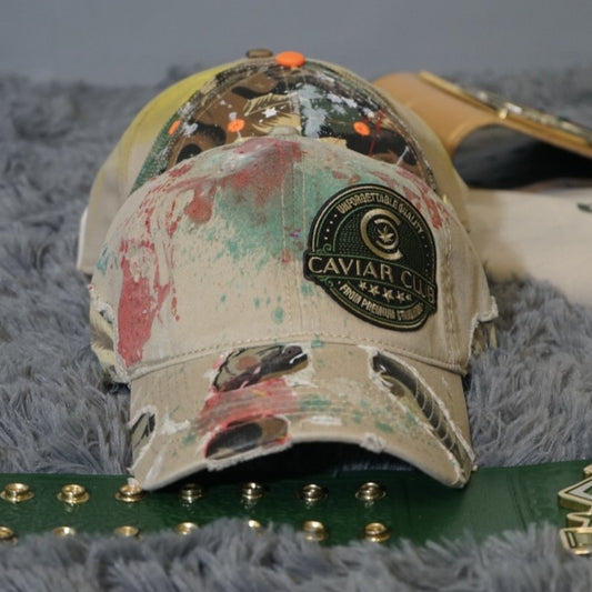 "War-Torn Luxe" Cap – Caviar Club™ Distressed Heritage Editio