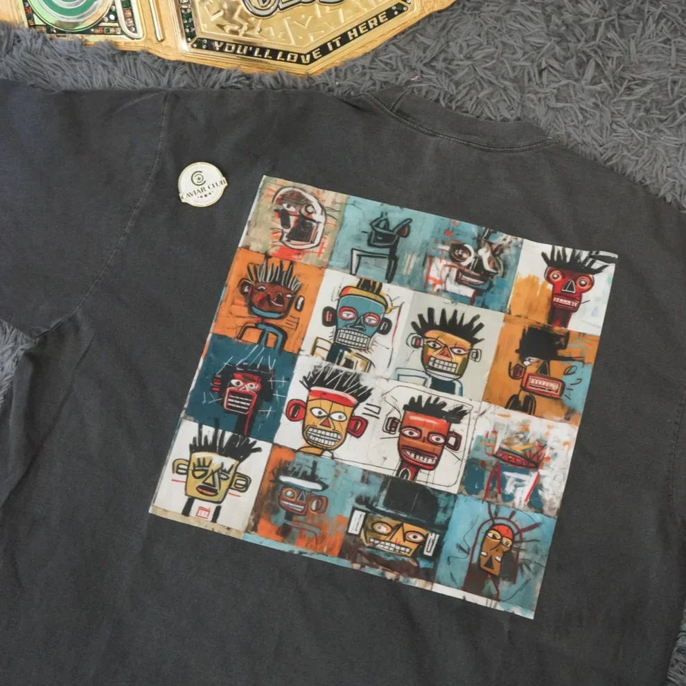 "Face Value" Tee – Caviar Club™ x Basquiat Washed Noir Edition